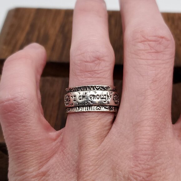 Size 6.5 925 Sterling Silver I Am Enough Dandelions Ring - Picture 2 of 8